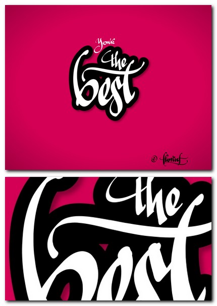 You're the best digital - digital calligraphy wallpaper by florinf