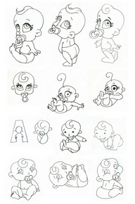 Toddler Atzu - sketches for the logo by florinf