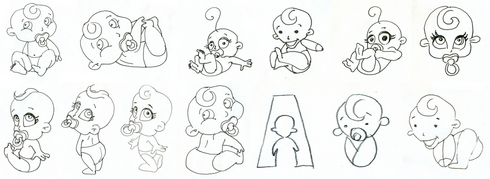 Atzu the toddler - sketches